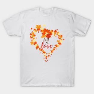 Fall in Love Autumn Design T-Shirt